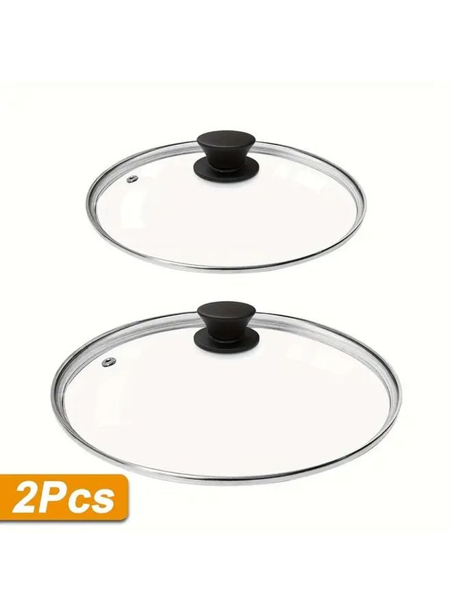Tempered Glass Lid With Stainless Steel Handle For Skillet Frying Pan 12 2in 14 5in - Image 1
